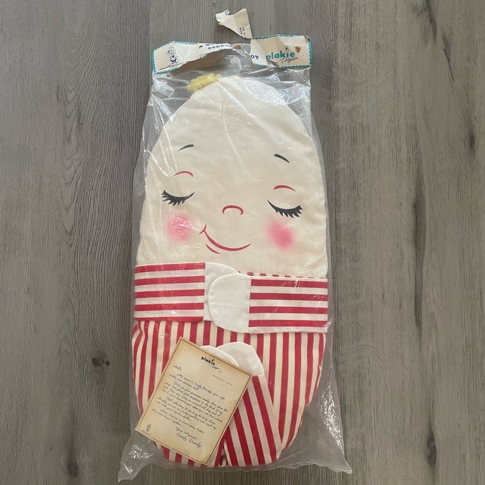 Vtg Plakie Humpty Dumpty Stuffed Pillow Pajama Doll Cumfy Dumfy Plush